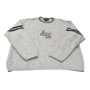 American Eagle‎ Mens Sweater Y2K Preppy Retro Varsity Oversized Sporty Raglan XL